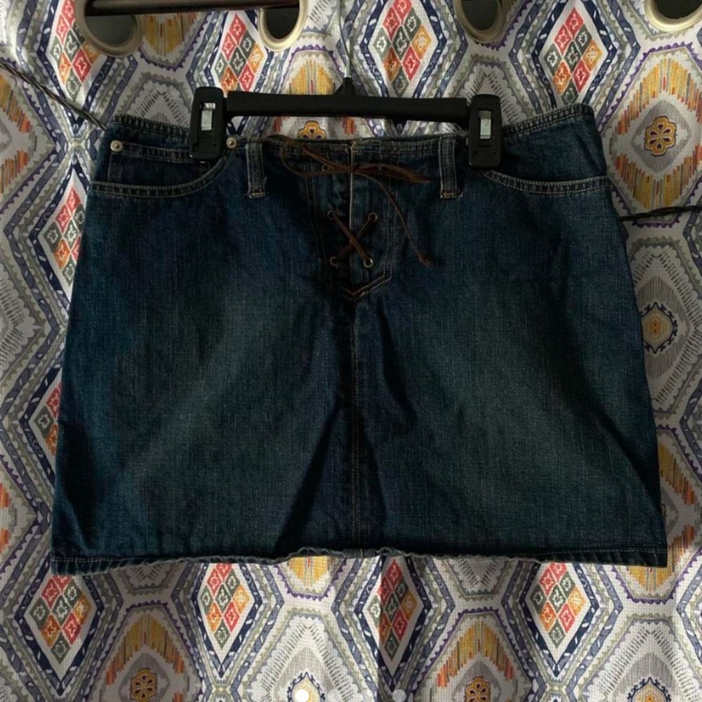 vintage denim mini skirt